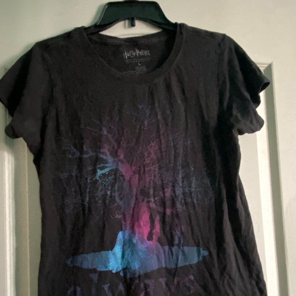 Harry Potter Always Galaxy Tree Girls Graphic T-Shirt Womens Large